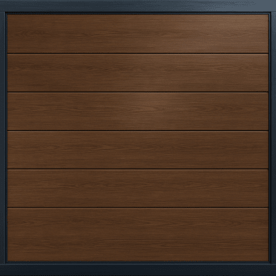 Puerta de Garage de Alta Calidad / Linea Central / Imitacion madera / oscura / 9x9 pies / AISLADA / Estilo Americana.
