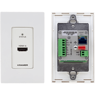 Transmisor Wall Plate HDBaseT | 4K60 4:2:0 HDMI 2.0 | RS-232 e IR | PoE | 40 m (130 ft) | Kramer WP-789T