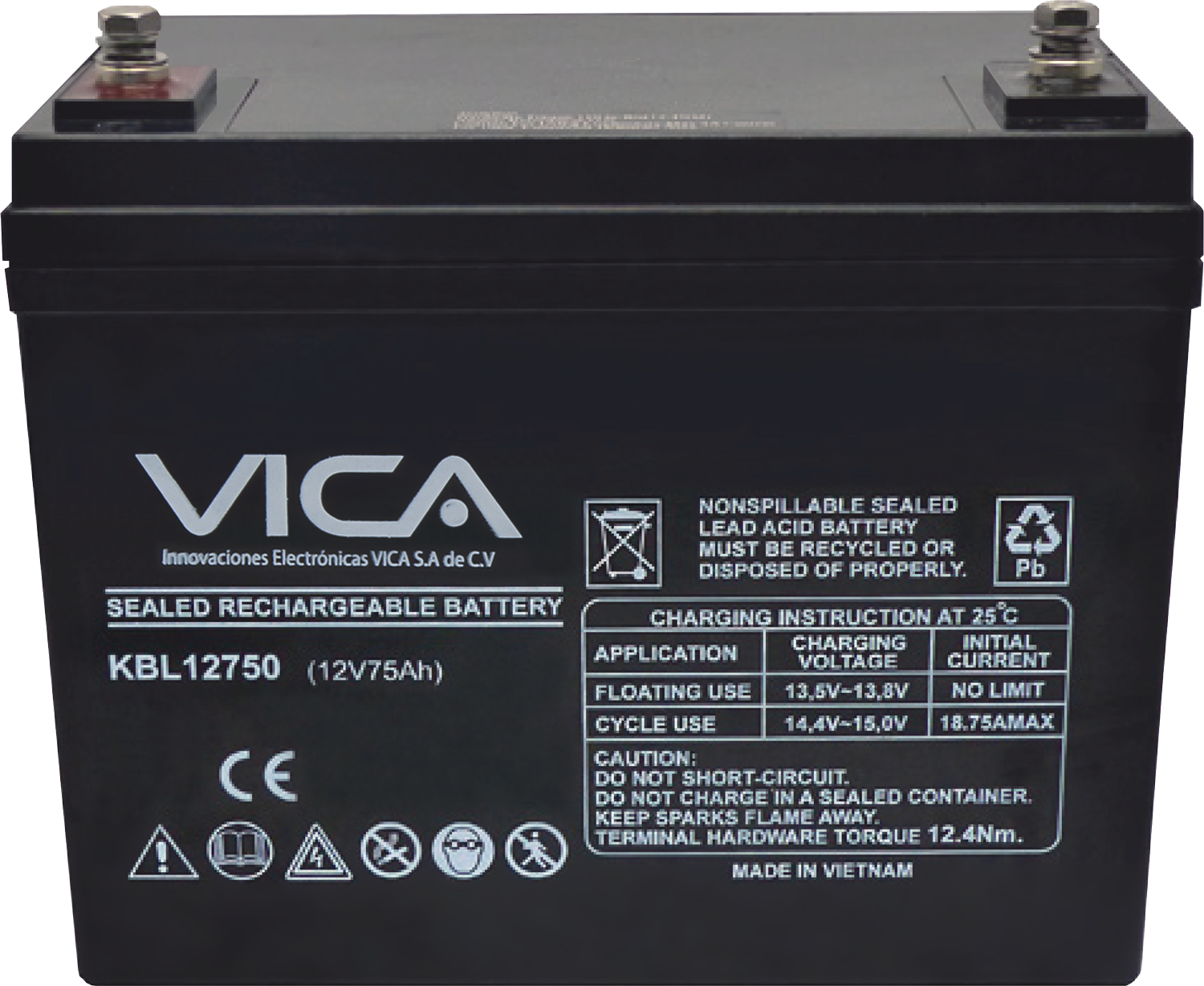 Bateria de reemplazo VICA VIC12-75A