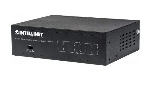 Switch INTELLINET PoE+ Gigabit Ethernet de 8 puertos
