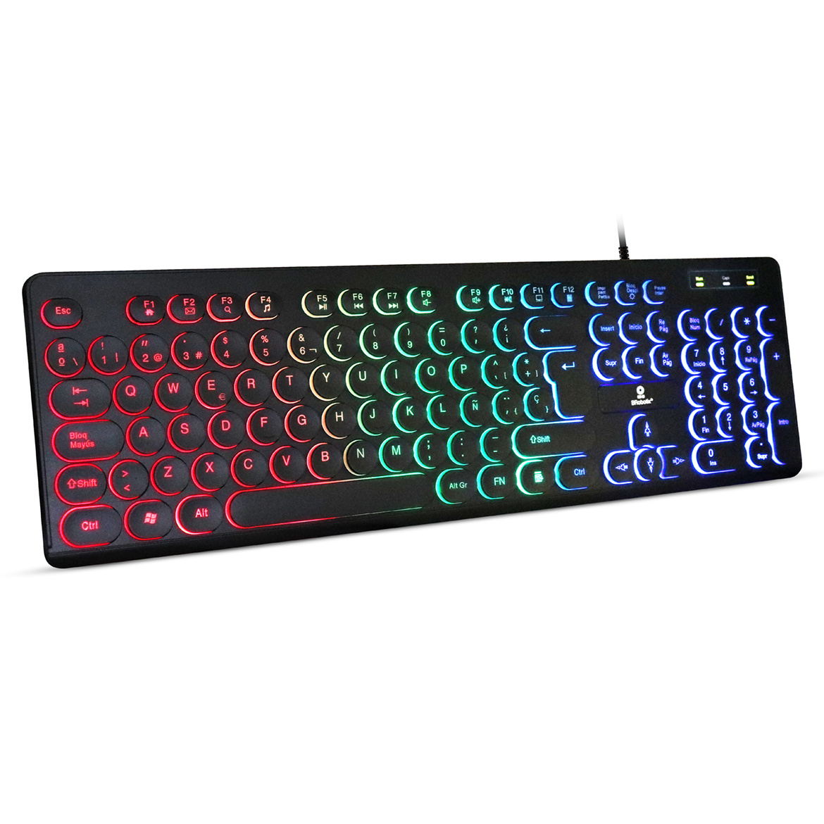Teclado USB Iluminado Retro N BROBOTIX 963098