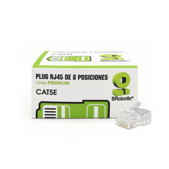 Plug RJ45 CAT5E, 8 Posiciones, Caja con 25 PI BROBOTIX 445418