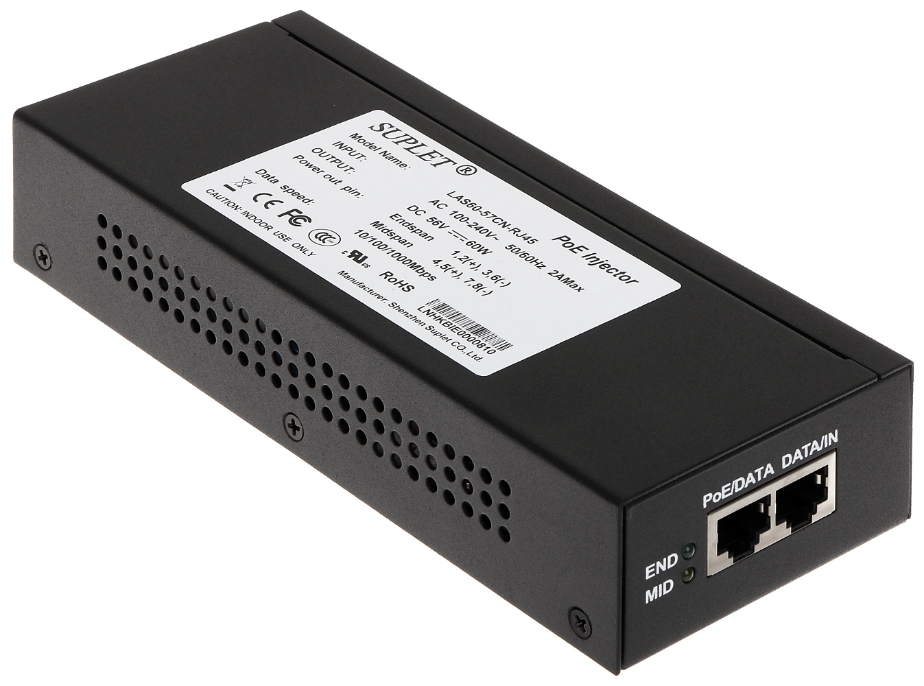 Inyector Super Hi-PoE HIKVISION LAS60-57CN-RJ45