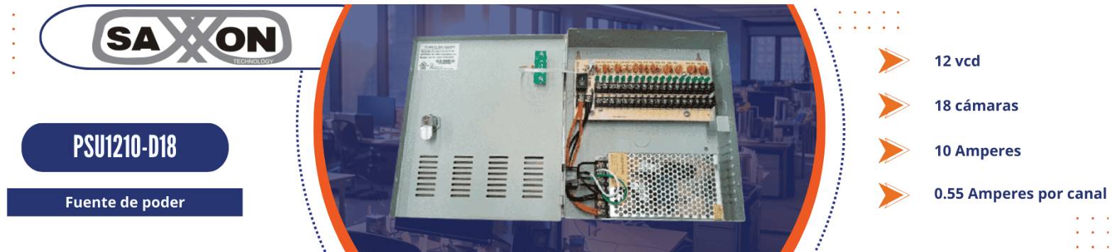 Fuente de poder SAXXON PSU1210D18