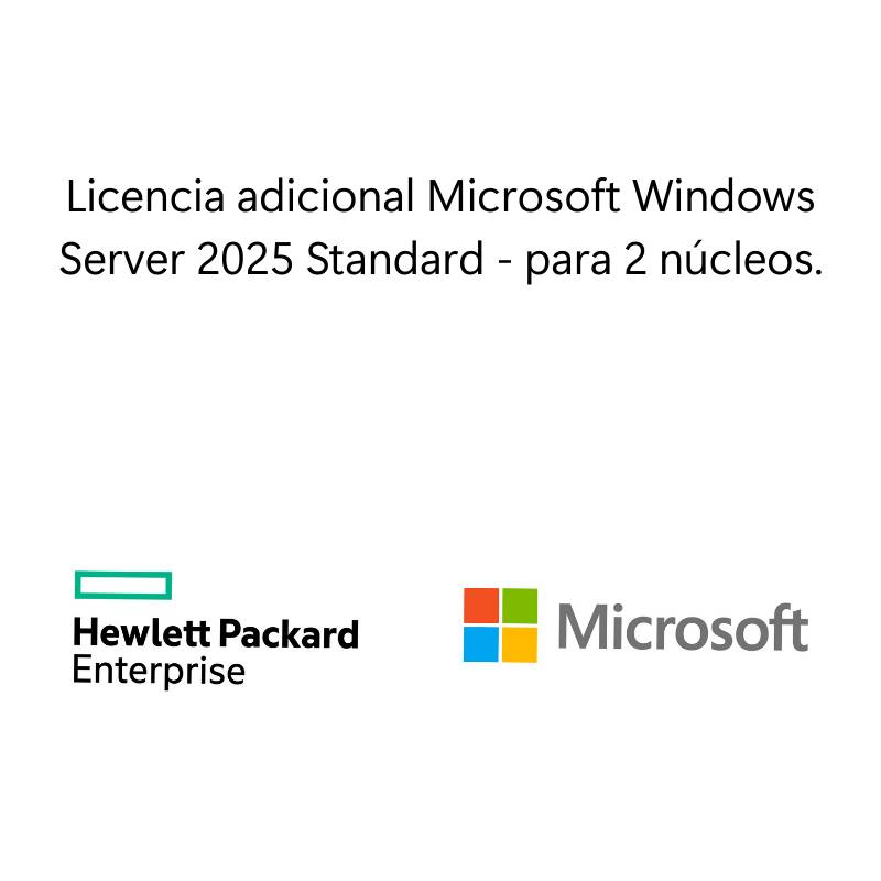 Sistema Operativo Hewlett Packard Enterprise Licencia adicional Microsoft Windows Server 2025 Standard 2 núcleos