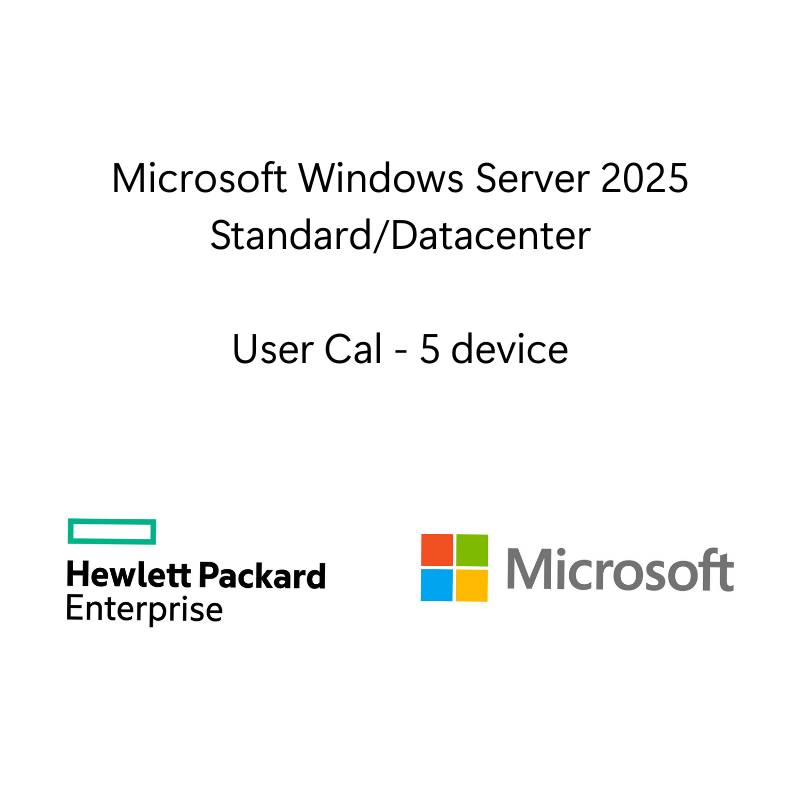 Sistema Operativo Hewlett Packard Enterprise LTU de Microsoft Windows Server 2025 5 dispositivos CAL