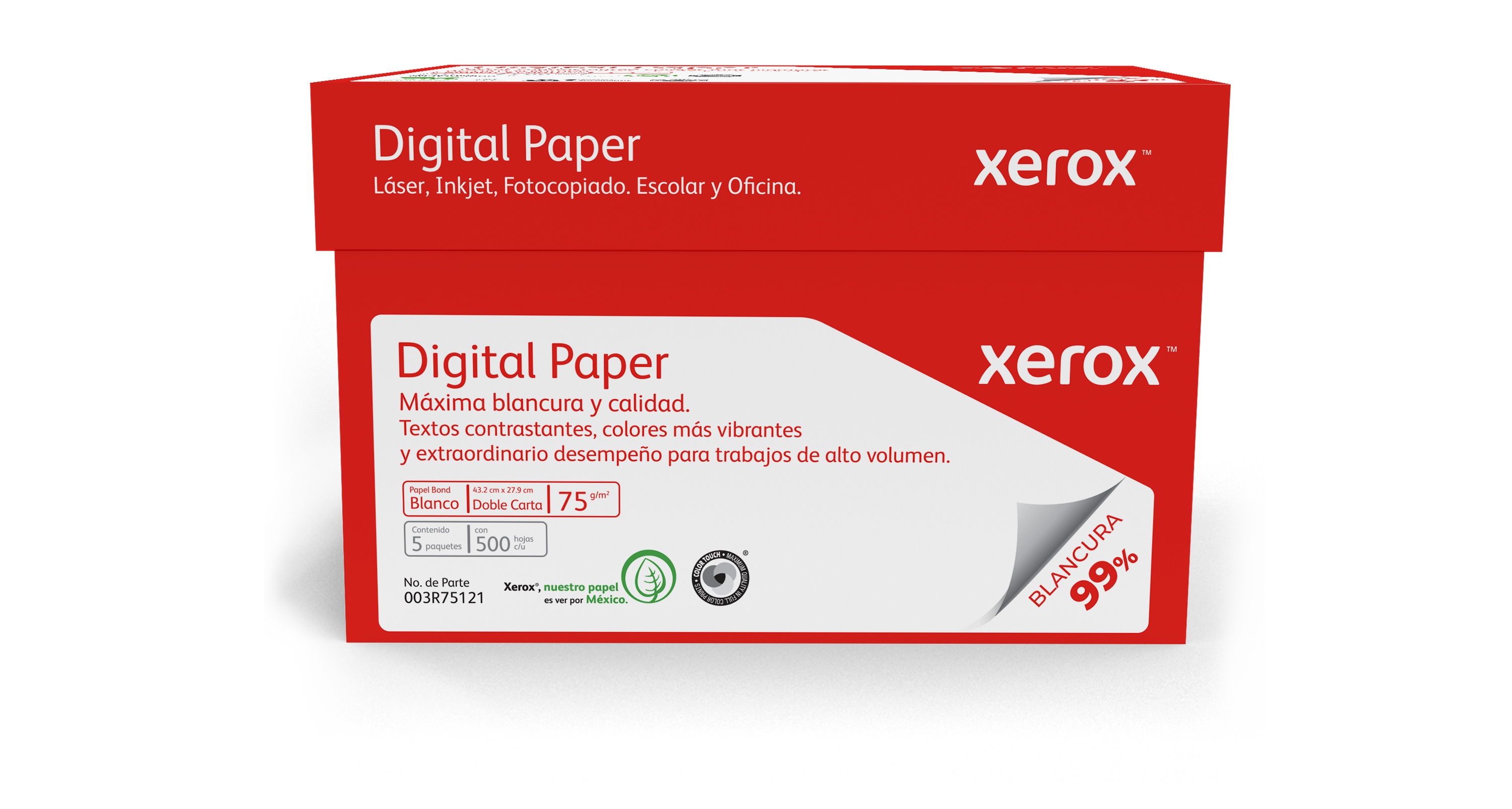 Papel bond blanco XEROX rojo