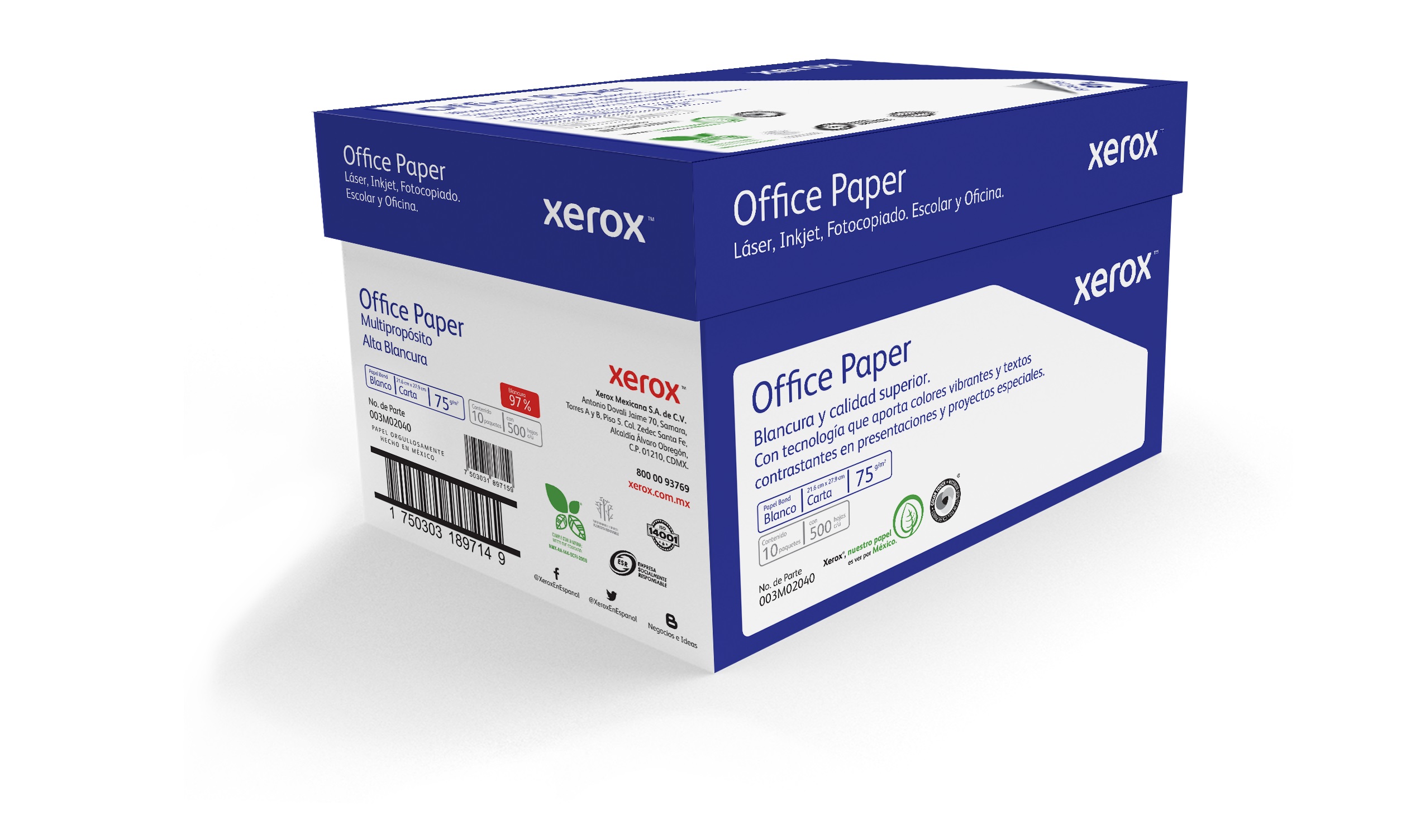 Papel Azul Carta. Caja 10 Paquetes XEROX