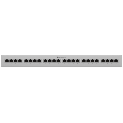 Panel de Protección Ethernet de 24 Puertos UniFi UACC-ETH-SP-Panel-24, 10 GbE con Sopoete PoE+++, 20 kA Rack 1U