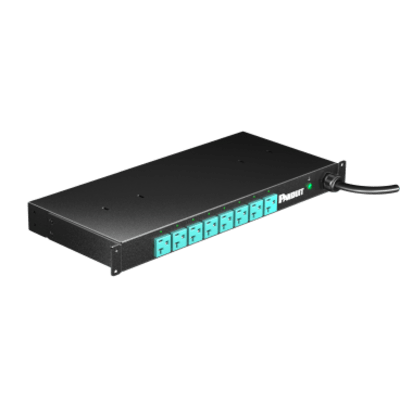 PDU EL2P Switchable y Monitoreable por Toma (MS) para Distribución de Energía, Enchufe de Entrada NEMA L5-20P, Con 8 Salidas 5-20R, Horizontal 19in, 120 Vca, 20 Amp, 1 UR