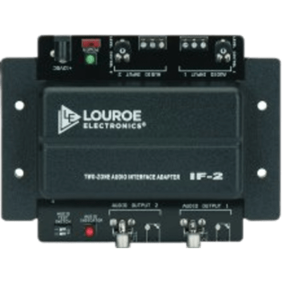 Adaptador de Interfaz de Audio de Dos Zonas / Compatible con Micrófonos Louroe / Salidas RCA y 3.5 mm / Gain Adjust por Canal / 12 VDC