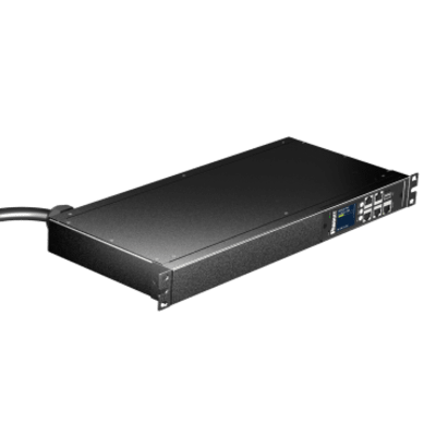 PDU ES2P Monitoreable (MI) para Distribución de Energía, Enchufe de Entrada NEMA 5-15P, Con 8 Salidas 5-20R, Horizontal 19in, 120 Vca, 15 Amp, 1UR