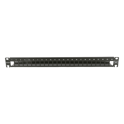 Patch Panel 10G MAX UTP / 24 Puertos Vacíos / 1U Rack 19" / Compatible Z-MAX® y UltraMAX™ / Color Negro / Administrador de Cable Integrado