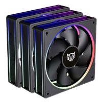 KIT 3 VENTILADORES BALAM RUSH EOLOX BORA EXB85 / POTENCIA DE ENFRIAMIENTO / VELOCIDAD 1600 RPM / SILENCIO IMBATIBLE / CONEXIN PWM AURA / ARGB / NEGRO / BR-942126