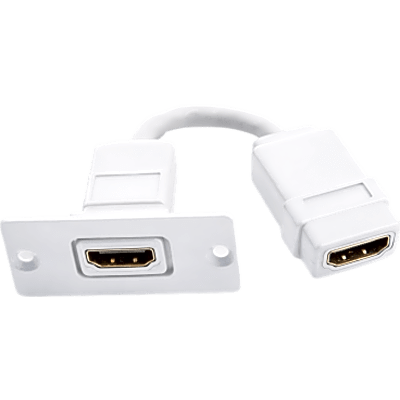 Wall Plate Inserción HDMI | Conexiones HDMI | Tamaño Espacio Simple | Blanco