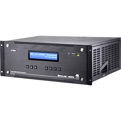 Procesador de Video Wall Modular 4U / 16 Entradas 8 Salidas / True 4K@60Hz / FPGA / H.265-H.264 / Redundancia Dual PSU / Encadenamiento Respaldo-Expansión / Control Remoto Web GUI / RS-232 / Ethernet
