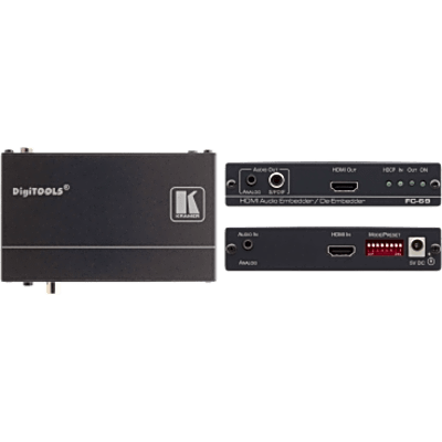 Embebedor | Desembebedor de Audio HDMI 4K@60Hz (4:2:0) | 8.91Gbps | ARC | S/PDIF | Kramer Equalization & re-Klocking | DIP-Switch