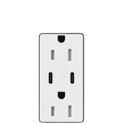 Tomacorriente / 120V / 15A / Obturador de seguridad / Perfil 0.30' (7.6 mm) / Blanco