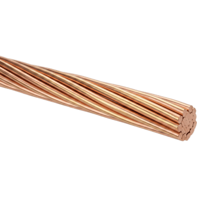 Cable de Cobre Desnudo | Calibre 12 AWG | Construcción Concéntrica | Alta Conductividad Eléctrica | Uso en Líneas Aéreas y Puestas a Tierra