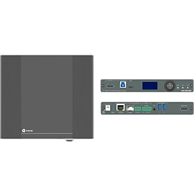 Switcher Encoder AVoIP 2x1 4K60 4:4:4 | Con Dante | Streaming por Ethernet Cobre y Óptico | Unicast y Multicast | Soporte USB, IR, RS-232 y CEC