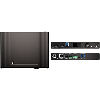 Codificador AVoIP 4K60 4:4:4 | Transmisión por Ethernet o Fibra | Audio Dante, USB, IR, RS-232, CEC | Códec Visualmente Sin Pérdidas | PoE+ | Gestión por Web y API