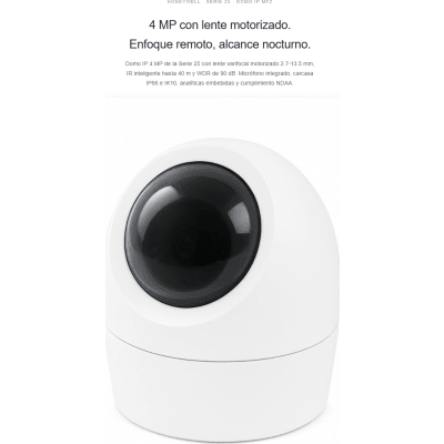 Domo IP / 4 MP / Lente Motorizado 2.7-13.5 mm / IR 40 m (131.2 ft) / WDR 90 dB / IP66 IK10 / PoE / NDAA