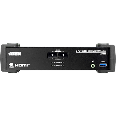 Conmutador KVMP 2 Puertos | HDMI 4K DCI 60Hz | USB 3.1 Gen 1 5 Gbps | Video DynaSync™ | Audio Mixer Mode | RS-232 | Firmware Actualizable