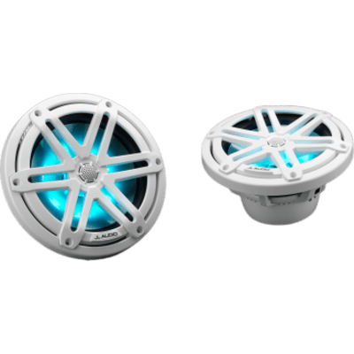 Bocinas Náuticas / 7.7" / Coaxial / 70 W RMS / LED RGB / Rejilla Deportiva Blanca / 4 Ω / Respuesta 45 Hz-25 kHz / Polipropileno Relleno de Mica / Tweeter de Cúpula de Seda