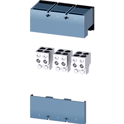 Zapatas para Interruptor automático tipo 3VA55/65/66. 4 Barrenos para calibre admisible 4/0 a 500 Kcmil. 3 Piezas