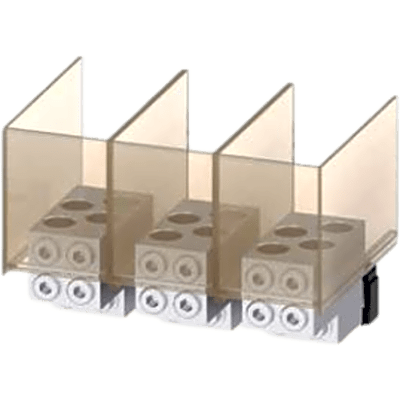 Zapatas para Interruptor automático tipo 3VA57/67.  4 Barrenos para calibre admisible 1/0 Awg a 500 Kcmil. 3 Piezas