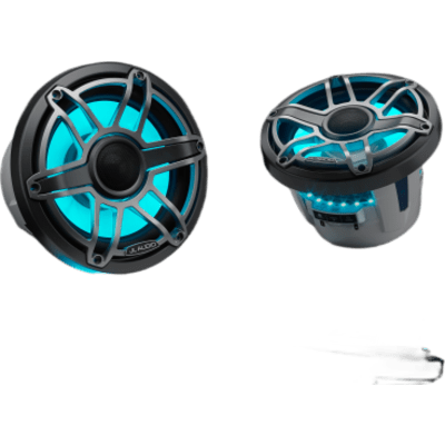 Bocinas Náuticas Coaxiales 8.8" / 125 W RMS / 90.5 dB / 38 Hz-20 kHz / 4 Ω / LED Transflective™ / Rejilla Deportiva Titanio / Marino