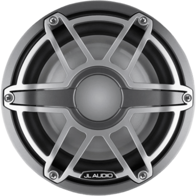 Subwoofer Náutico JL Audio M6 / 8" (20.3 cm) / Cono de Polipropileno Relleno de Mica / Impedancia 4 Ω / Potencia RMS 200 W / Sensibilidad 86.8 dB / Rejilla Deportiva de Titanio / Deflector Infinito o Caja Cerrada / Conexiones de Pala