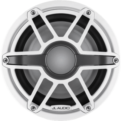 Subwoofer Náutico / 8" / Deflector Infinito o Caja Cerrada / 200 W RMS / Impedancia 4 Ω / Sensibilidad 86.8 dB / Cono de Polipropileno Relleno de Mica / Iluminación LED Transflective™ / Rejilla Deportiva Blanca