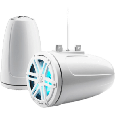 Bocina Cerrada para Torre / Coaxial 7.7" / Cono de Polipropileno Relleno de Mica / Tweeter de Cúpula de Seda 19 mm (0.75 in) / 70 W RMS / 90.5 dB / 55 Hz-25 kHz / 4 Ω / Iluminación LED RGB / Rejilla Deportiva en Blanco