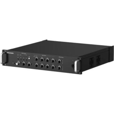 Amplificador de audio | 2 zonas de 250W  | 100V/70V | Calendarización de eventos | Biblioteca de Materiales de Audio | Entrada de Alarma 
