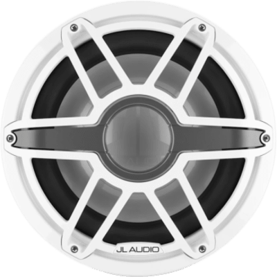 Subwoofer Náutico JL Audio M7 / 12" / Rejilla Deportiva Blanca / Deflector Infinito / 600 W RMS / 4 Ω / Sensibilidad 86.7 dB / Cono de Polipropileno Relleno de Mica / Montaje 306 mm (12.0625 in) / Profundidad de Montaje 202 mm (7.94 in)