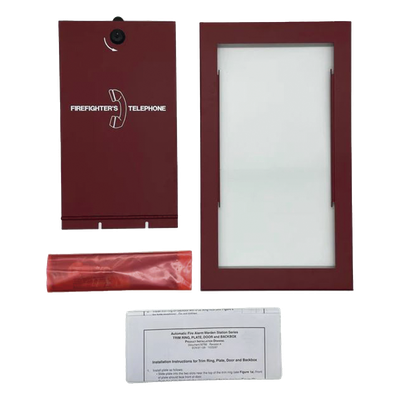 Puerta con cerradura / montaje en superficie / 38.56 x 21.75 cm / esmalte rojo horneado / para auricular AFAWS-TELC