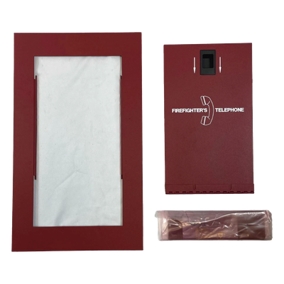 Puerta con pestillo / montaje en superficie / 38.56 x 21.75 cm / esmalte rojo horneado / para auricular AFAWS-TELC