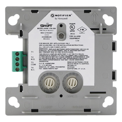 Módulo relevador inalámbrico / Contactos Form-C (SPDT) aislados / Malla SWIFT 902-928 MHz / FlashScan / Batería litio 2 años