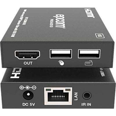 Extensor HDMI con KVM | Sobre IP | Transmisión hasta 150m | Cat5e/6 | HDCP 1.4 | 1080p | Control IR | Compatible con Switch 1G