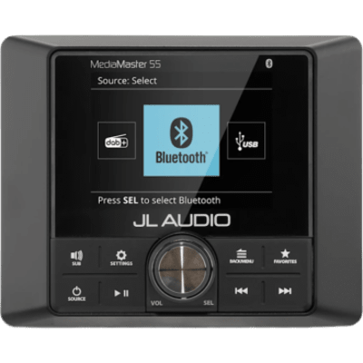 Reproductor Multimedia Estéreo Náutico / Resistente a la Intemperie IP67 / Pantalla LCD TFT Color 2.8 in (71 mm) / Resolución 320 x 240 / Bluetooth / DAB+ / Multi-Zone / NMEA 2000 / 4 x 25 W RMS / Alimentación 10-16 VCC