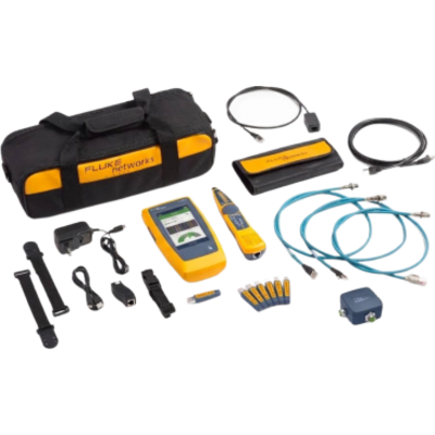 Kit de Comprobador de Cableado, Red y Wi-Fi Ethernet Industrial LinkIQ Duo / Rendimiento hasta 10 Gb/s / Análisis Wi-Fi 6E / Adaptadores M12X M12D M8D / Sonda IntelliTone Pro 200 / PoE Clase 8 90 W / Diagnóstico de Switch y Ping / Gesti&oacu