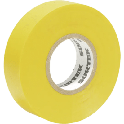 Cinta para aislar color Amarilla de 19 mm x  18 metros / Fabricada en PVC / Adhesivo acrílico.