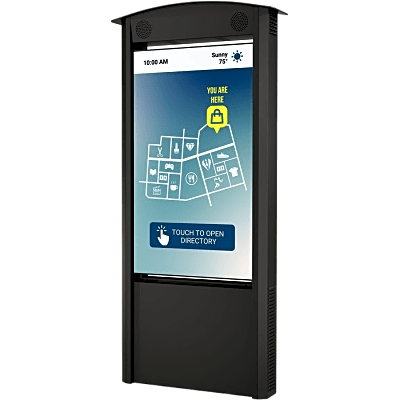 Kiosko Vertical de 55" Xtreme High Bright Outdoor Display / Full HD 1080p / IP66 Display + IP55 Cabinet / Acero Inoxidable y Aluminio / Resistente a Vientos 135 mph / Opción Parlantes 100W / Touch IR 10 Puntos Opcional