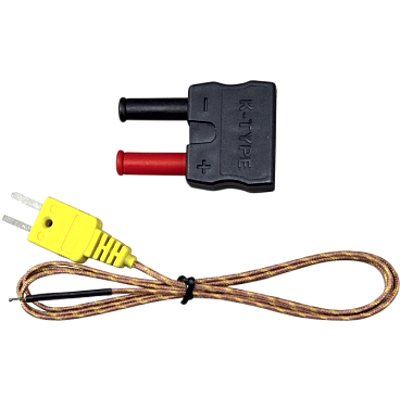 Termopar tipo K de alta temperatura rango 32 °F a 896 °F (0 °C a 480 °C) / Longitud 40 pulgadas (101.6 cm) / Adaptador tipo banana / Compatible con multímetros / HVAC .