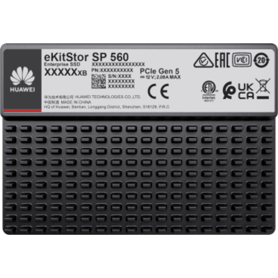 Unidad de Estado Sólido (SSD Huawei eKitStor SP 560) Empresarial de 3.84 TB / NVM2 2.0 / U.2 de 2.5'' / PCle 5.0 x4 / 14,800 MB/s Lectura / 8,500 MB/s Escritura / Almacenamiento empresarial y big data