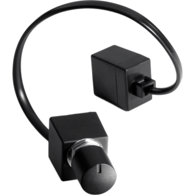Cable y Mando a Distancia para Nivel de Amplificador / 5.5 m (18 ft) / Perilla ABS Negro / Conector Modular Telefónico / Instalación Empotrada / Perforación 9.5 mm (0.37 in) / Espacio Tras Panel 28 × 28 × 19 mm (1.10 &time