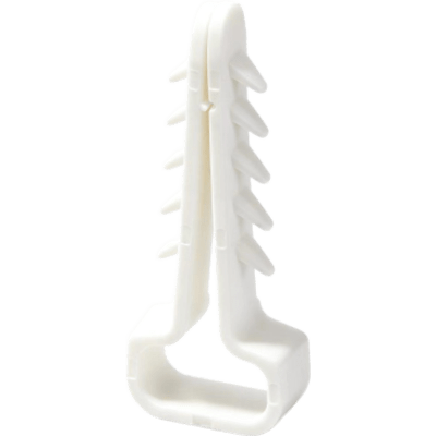 Grapa Taquete de Nylon para Fijación de Cables en Interior y Exterior / Color Blanco / 6 × 12 mm / Paquete con 100 Piezas