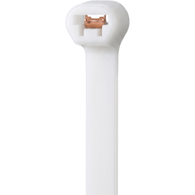 Cinchos de Nylon Mejorado con Inserto Metálico Para un Mejor Agarre / Color Blanco / 7.5 × 400 mm / Paquete con 100 Piezas