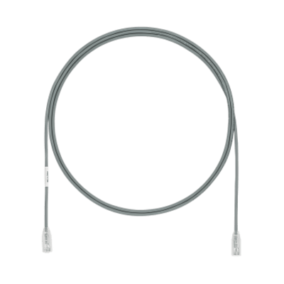 Cable de Parcheo TX6, UTP Cat6, Diámetro Reducido (28AWG), Color Gris, 4.57 Metros (15 Pies)